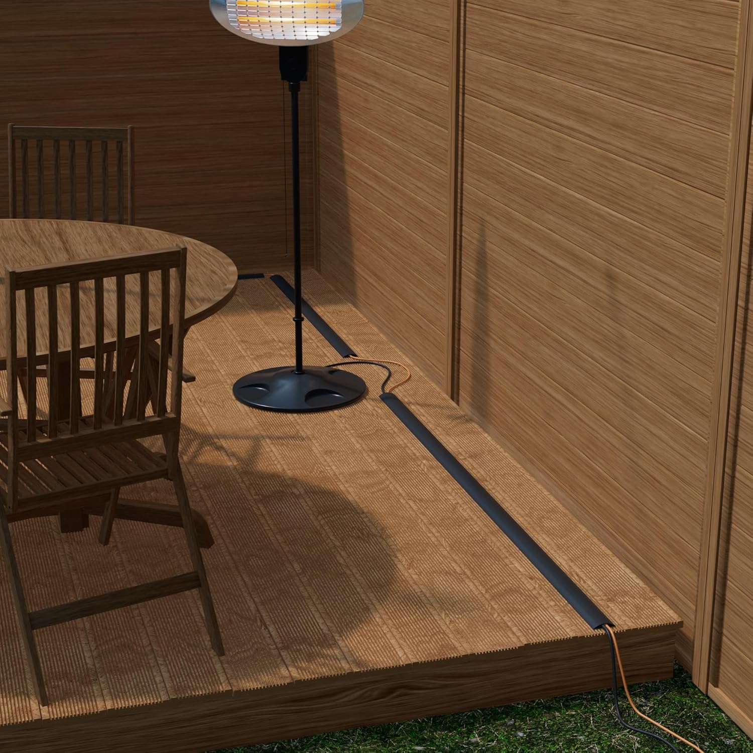 D-Line 9m Floor Cable Protector, Wire Cover, Cable Management Solution, Cable Channel to Protect Wires & Prevent Cable Trips - 9m Length, Cable Cavity = 17mm (W) x 9mm (H) - Black thumbnail 2