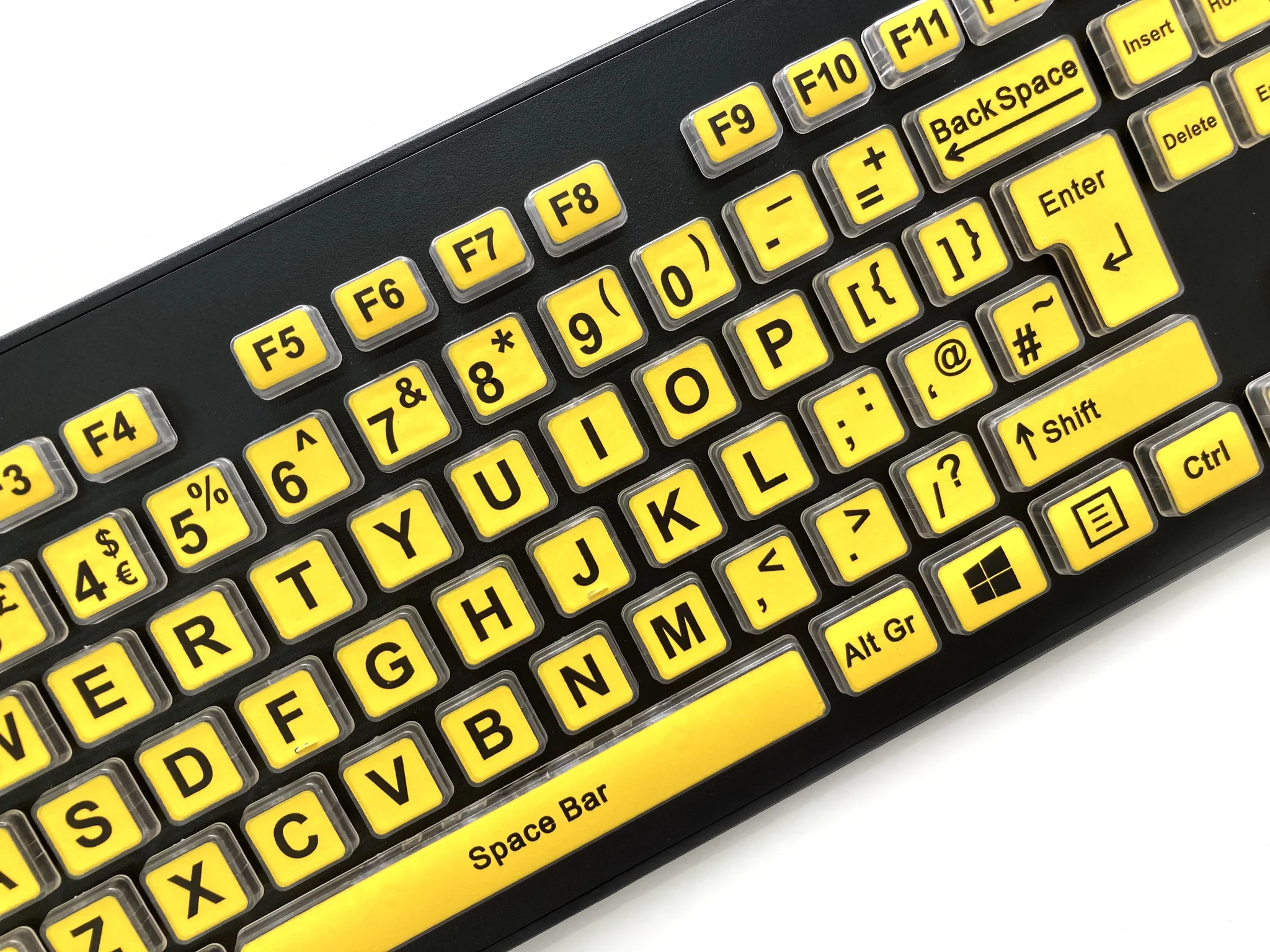Accuratus Rainbow 2 High Vis - USB High Visibility Visual Impairment SEN Keyboard with Extra Large Black Font & Yellow Keys thumbnail 2