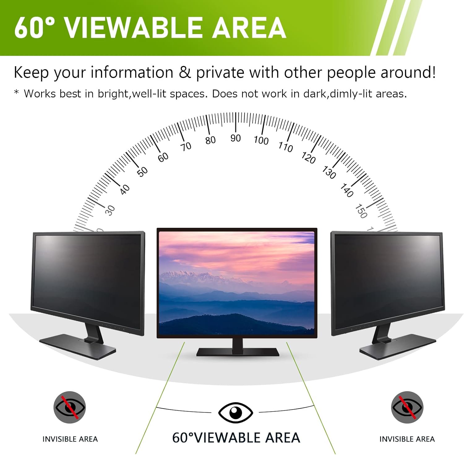 24" Computer Monitor Privacy Screen Anti-Blue Light Filter, Blue Light Screen Filter  Reduces Eye Strain, TAA Compliant thumbnail 4