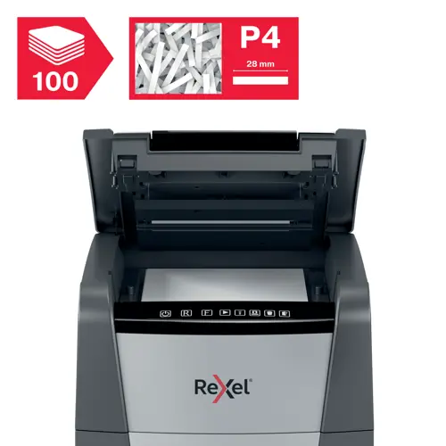 Rexel Optimum AutoFeed+ 100X Automatic Cross Cut Paper Shredder thumbnail 3