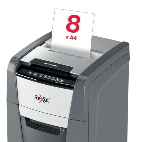 Rexel Optimum AutoFeed+ 100X Automatic Cross Cut Paper Shredder thumbnail 5
