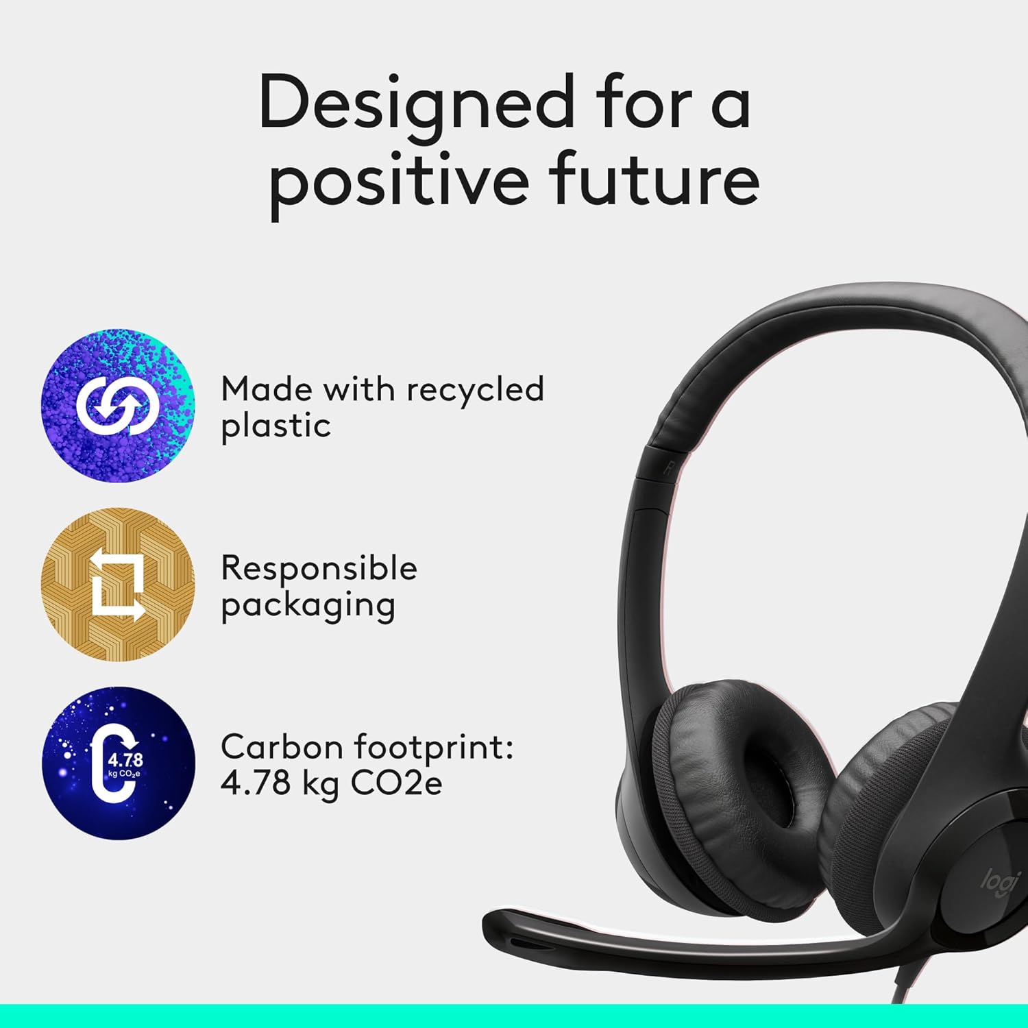 Logitech H390 Wired Headset for PC/Laptop, Stereo Headphones with Noise Cancelling Microphone, USB-A thumbnail 5