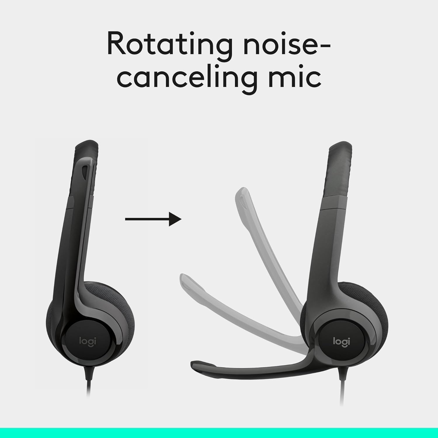 Logitech H390 Wired Headset for PC/Laptop, Stereo Headphones with Noise Cancelling Microphone, USB-A thumbnail 3