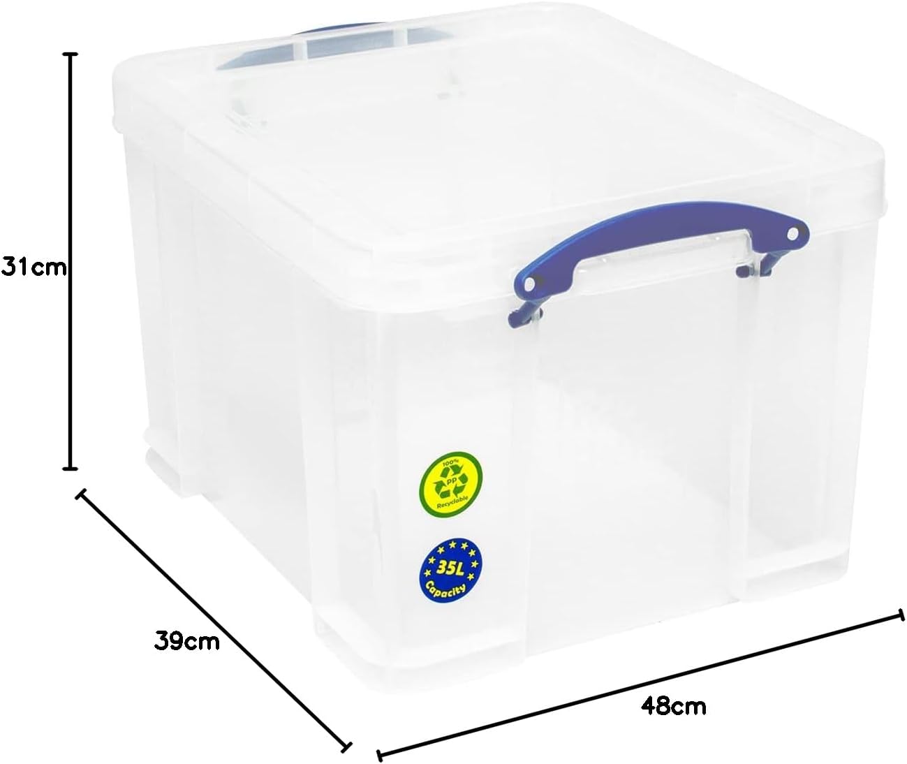 Really Useful Plastic Storage Box Bonus Pack 3x35 Litre Clear thumbnail 2