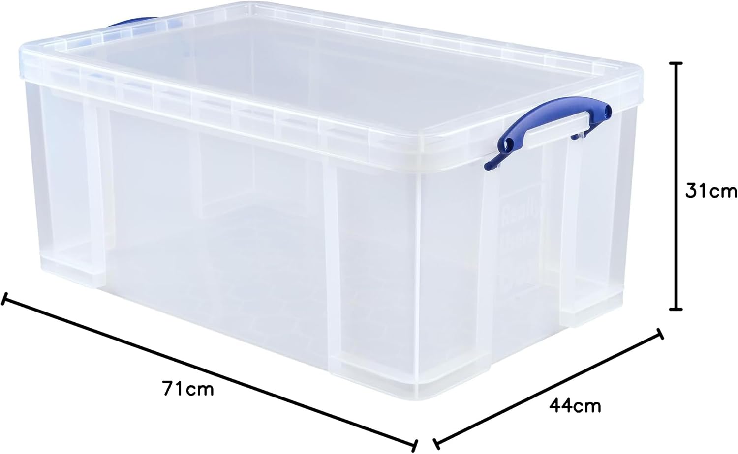 Really Useful Box Plastic Storage 64 Litre Clear (Pack of 2) thumbnail 2