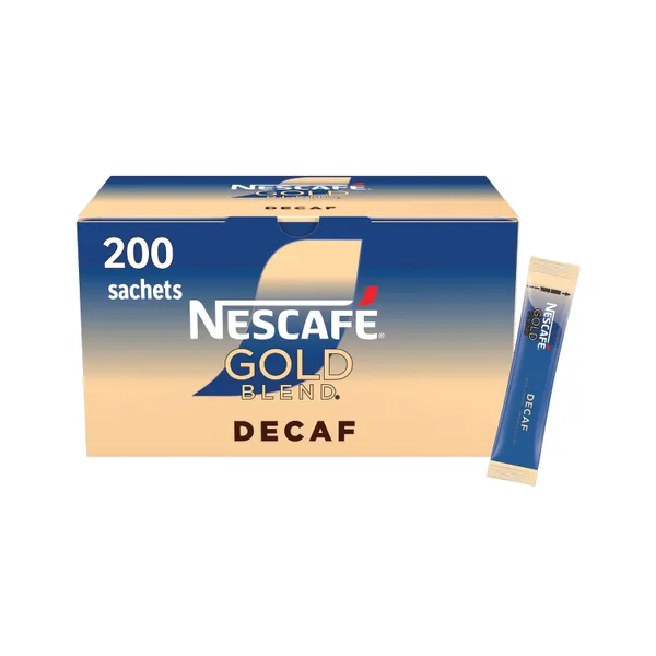 Nescafe Gold Blend Decaffeinated One Cup Coffee Sachets (Pack of 200) thumbnail 2