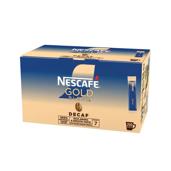 Nescafe Gold Blend Decaffeinated One Cup Coffee Sachets (Pack of 200) thumbnail 3