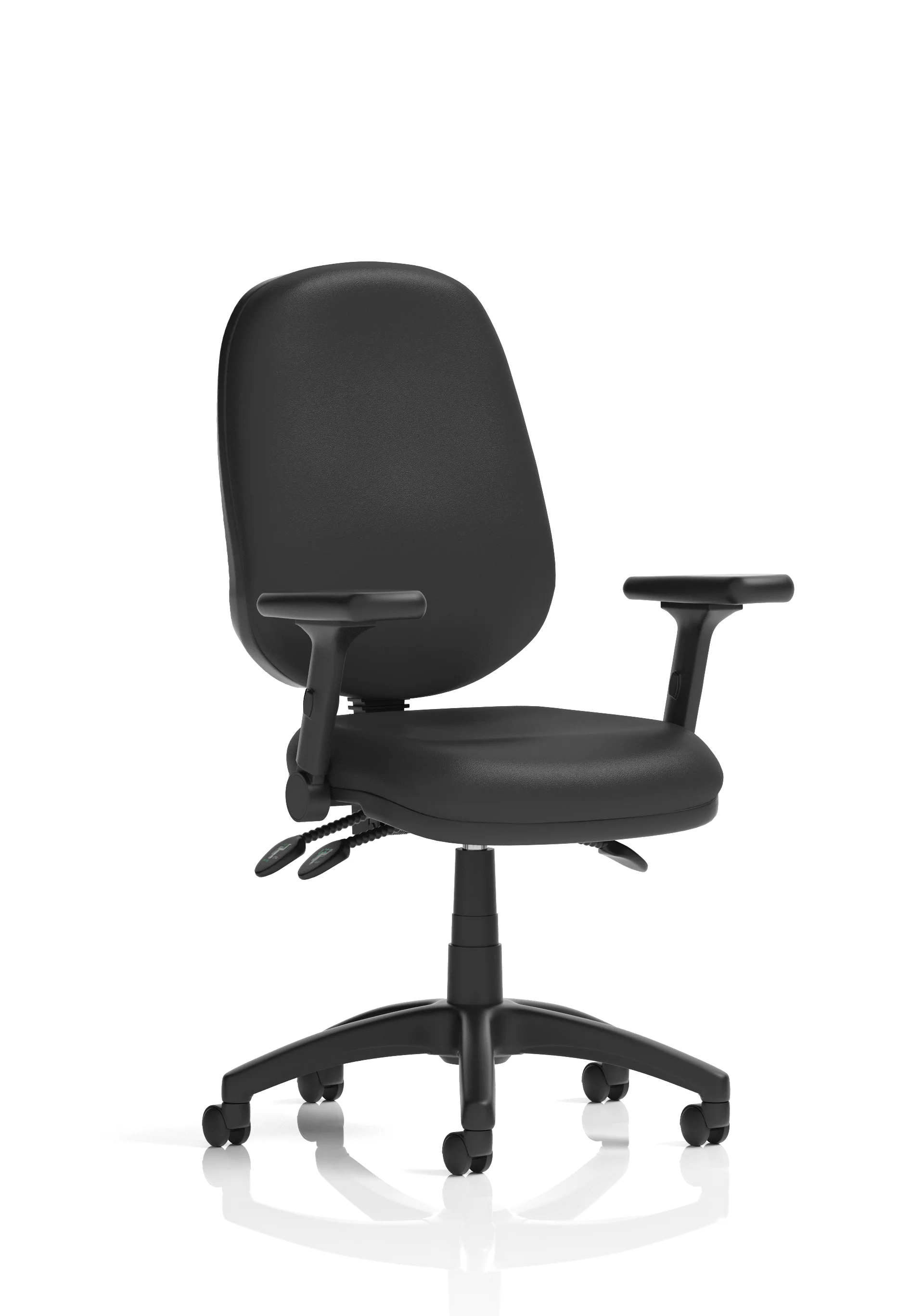 Eclipse Plus III Medium Back Task Operator Office Chair Black Leather (Vinyl)