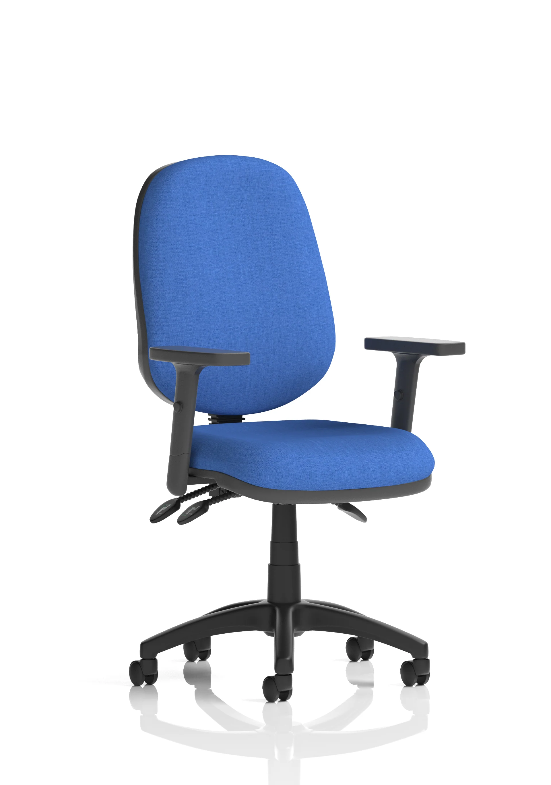 Eclipse Plus III Medium Back Task Operator Blue Fabric Office Chair with Height Adjustable Arms